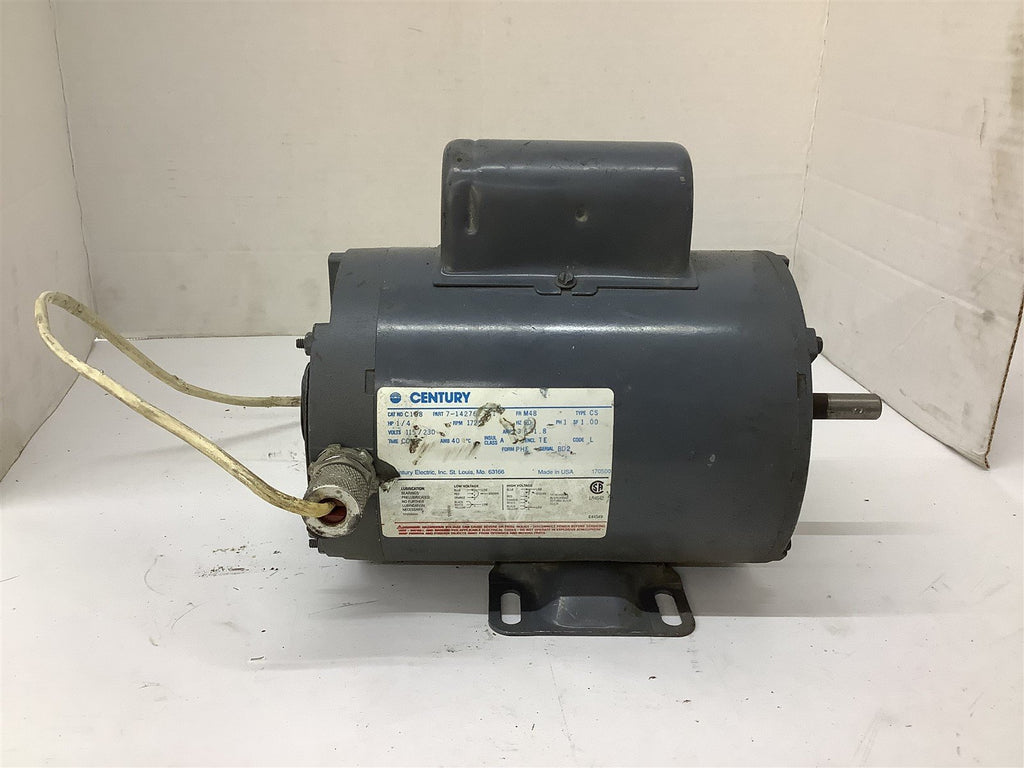Century C198 Ac Motor 1/4 Hp 115/230 V 1800 Rpm 4P Fr M48 1 Ph 60 Hz TE