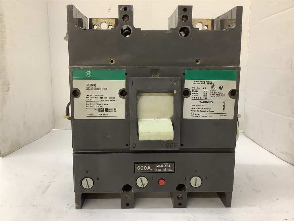 GE TJK626F000 Circuit Breaker 600A 600V W/ Terminal 2Pole