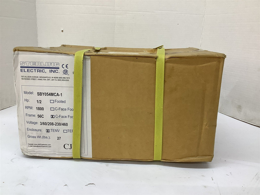 Sterling SBY054MCA-1 AC Motor 1/2HP 1800RPM 56CFR 208-230/460V TENV