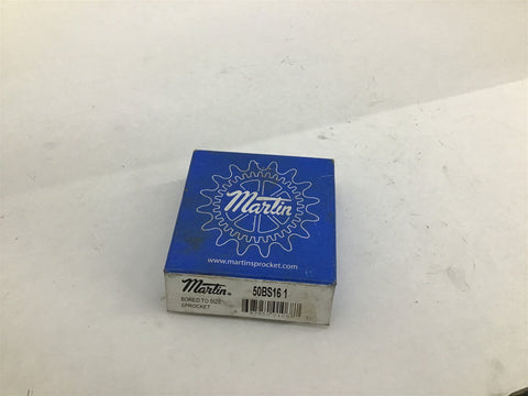 Martin 50BS16 1" Sprocket 1/4" Key 1" ID 3/8" Teeth W 16 Teeth