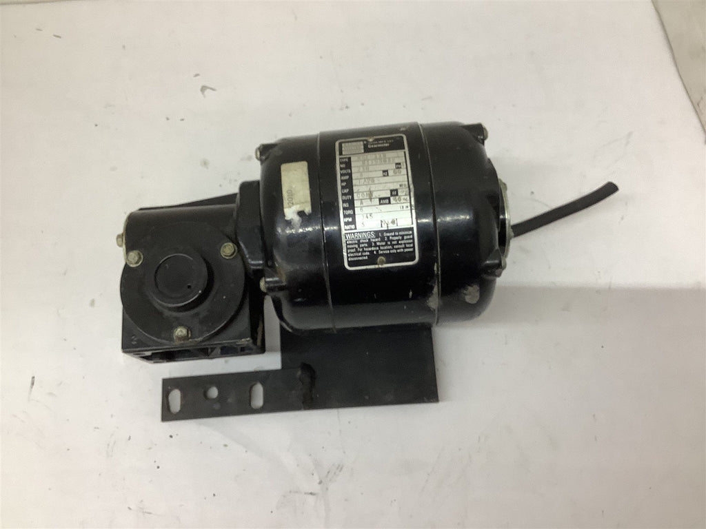 Bodine Electric NSI-33R Gearmotor 1/20HP 230V 345 RPM 1PH 60Hz 6 Torq 5:1 Ratio