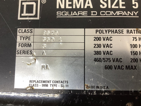 Square D 8536 Sag12 Nema Size 00 2 Hp 600 Vac Jjk | Meses sin interés Square D 8536 Sag12 Nema Size 00 2 Hp 600 Vac Jjk | Meses sin interés