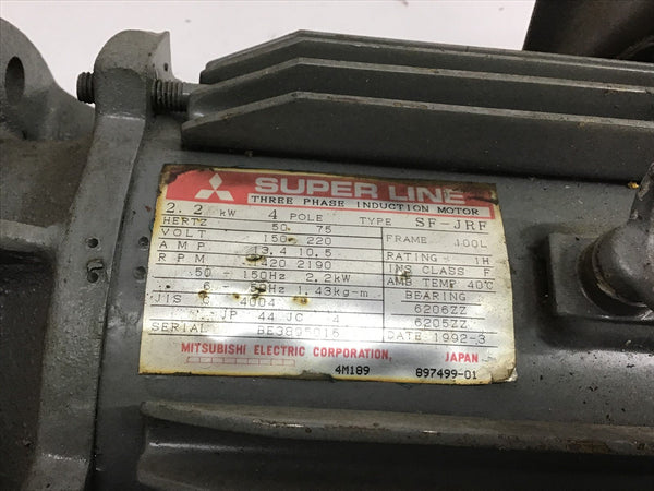 Mitsubishi Electric SF-JRF Induction Motor 2.2kW 150V 1420RPM 4P 100L ...