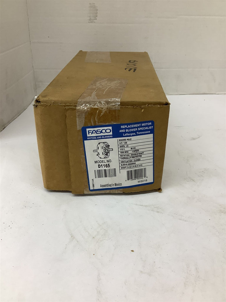 Fasco D1165 1/20 Hp 115 V 1800 Rpm 4P 60 Hz Footless