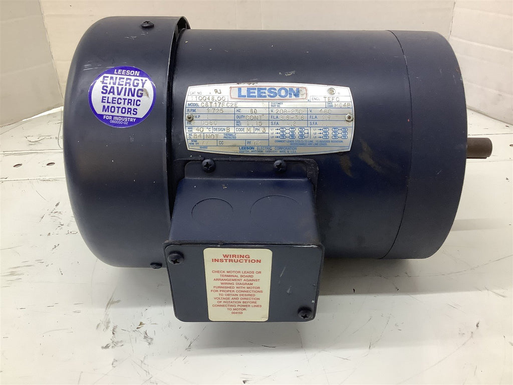Motor Lesson Leeson C6T17FC2E Motor 1HP 208-230V 1725RPM D56CFR 3PH 60HZ TEFC – BME ...