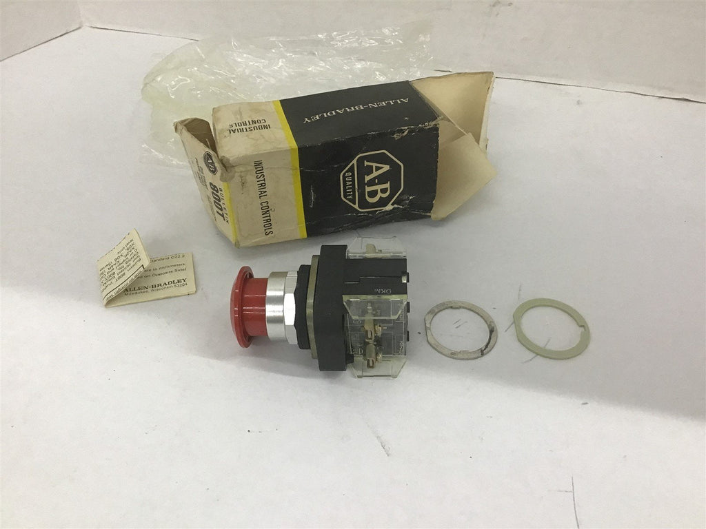 Allen-Bradley 800T-FX6A5 Oil Tight Push-Pull Unit Red Cap 2 Position