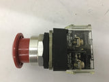 Allen-Bradley 800T-FX6A5 Oil Tight Push-Pull Unit Red Cap 2 Position
