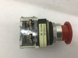 Allen-Bradley 800T-FX6A5 Oil Tight Push-Pull Unit Red Cap 2 Position