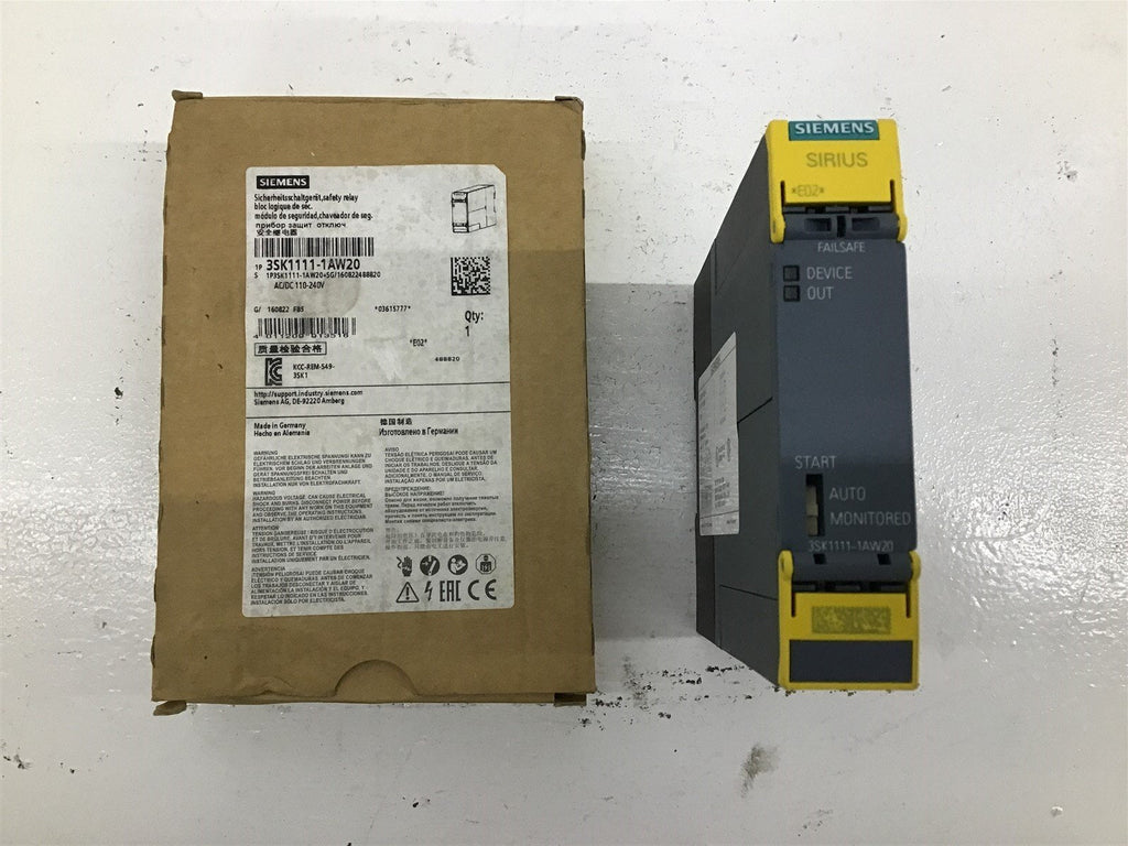 Siemens 3SK1111-1AW20 Safety Relay 110-240 V