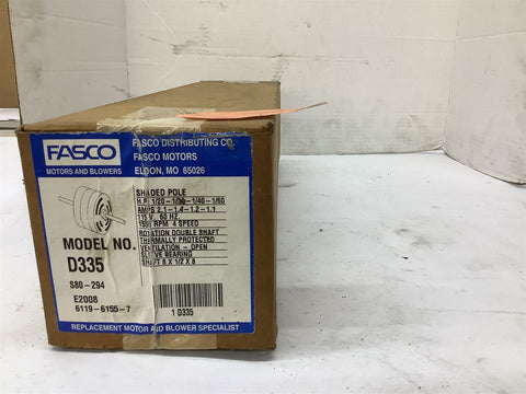 Fasco D335 AC Motor 1/20HP 2.1AMP 115V 60HZ 1550RPM 4Speed AC Motor