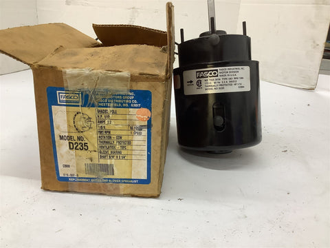 Fasco D235 Motor 1/12 HP 115 V 1580 RPM 60Hz TEFC