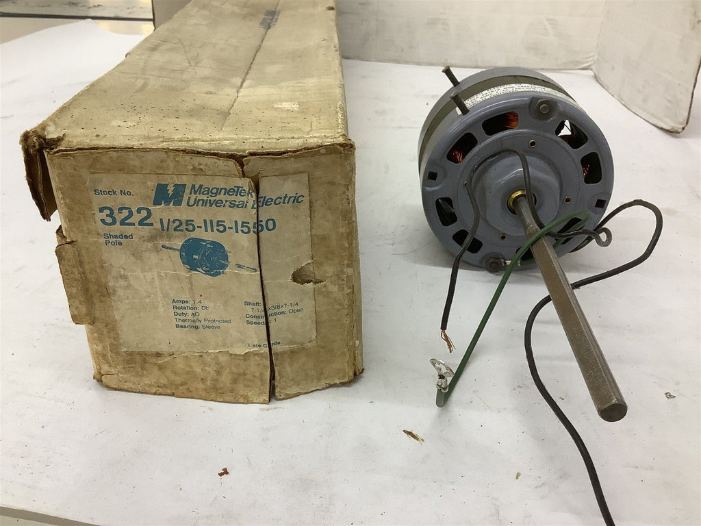 Magnetek 322 AC Motor 1/25HP 115V 1800 Rpm 1PH 60 Hz