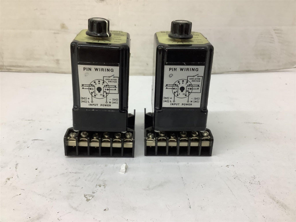 Macromatic SS 51622-10B Timing Relay 120 V 10 Amps Lot of 2 with Base