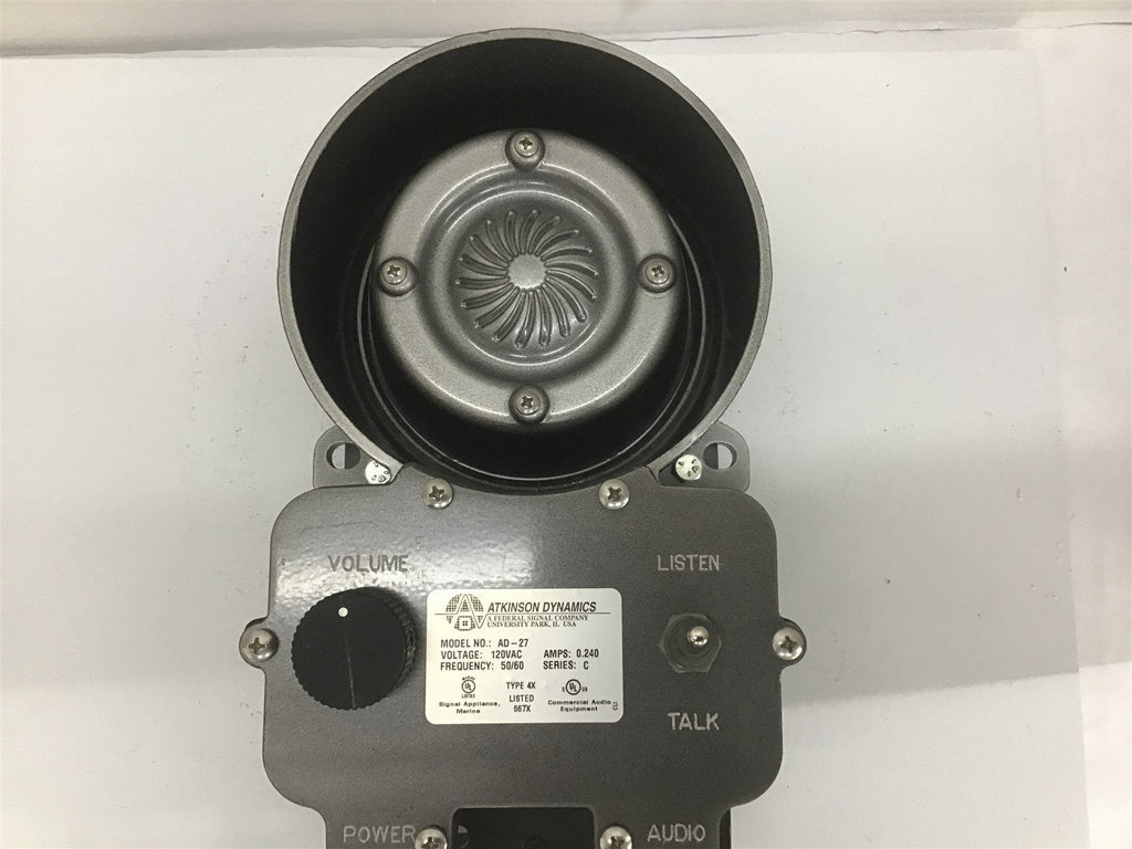 Atkinson Dynamics AD-27 120VAC Frequency 50/60 Intercom