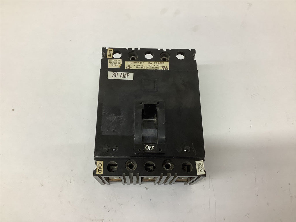 Square D Circuit Breaker FAL-36030-15M 600V.AC. 3 Pole