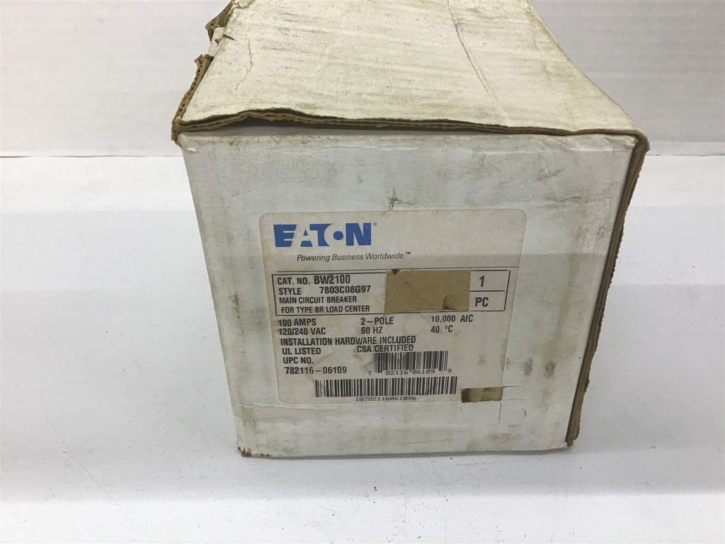 Eaton BW2100 Main Circuit Breaker 100 Amp 2 Pole