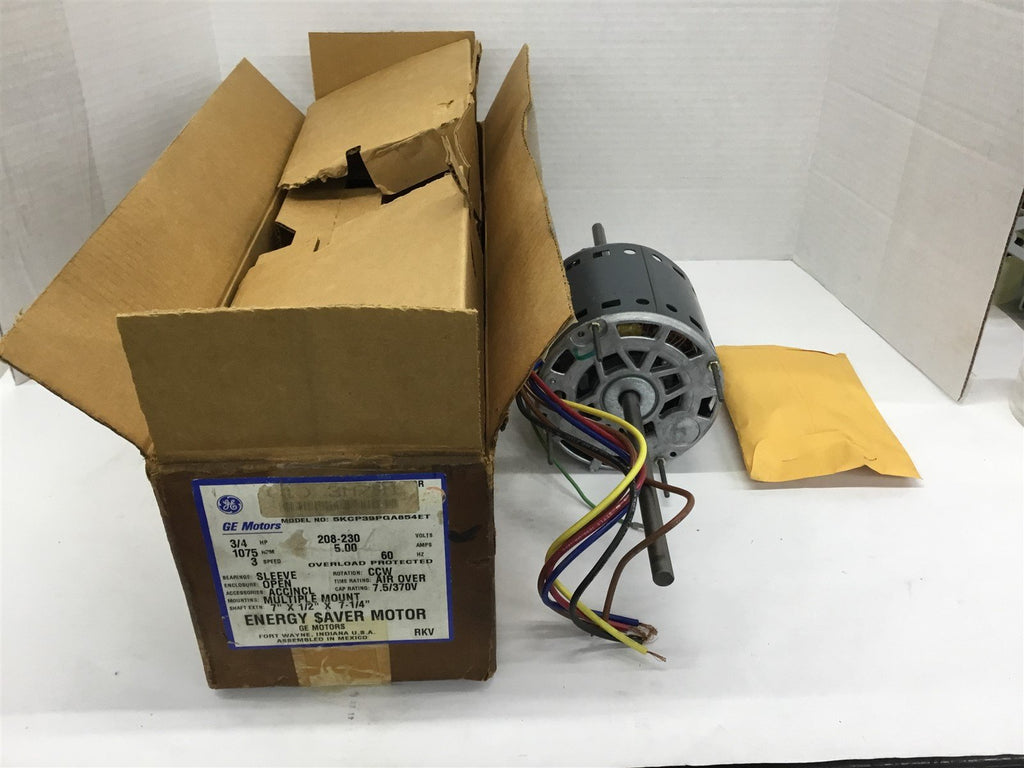 GE 5KCP39PGA854ET AC Motor 3/4 Hp 208-230 V 1200 Rpm 6P 60 Hz OPEN Footless