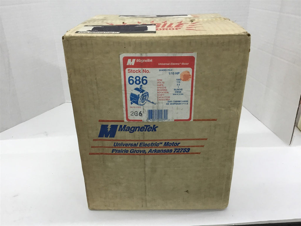 MAGNETEK GE 5kSP29QK1711-S Ac Motor 1/15 Hp 115 V 1200 Rpm 6P