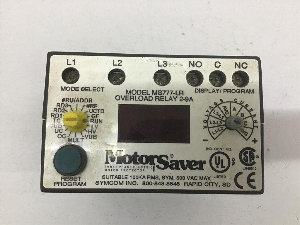 Motor Saver MS777-LR Display Overload Relay 2-9A