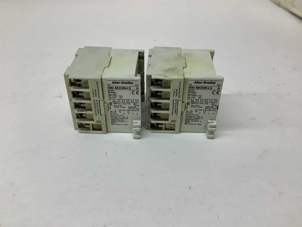 Allen Bradley 100-MO9N*3 Contactor Lot Of 2