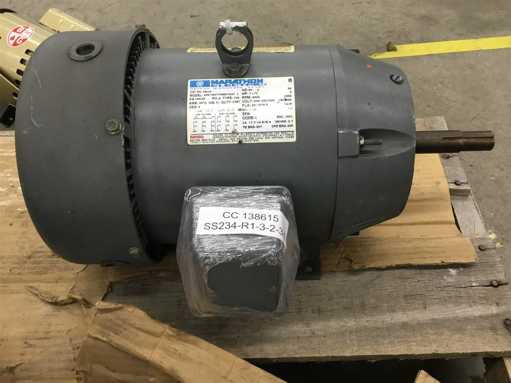 Marathon M416 7-1/2 Hp 208-230/460 V 3600 Rpm 2P Fr 184JM 3 Ph 60 Hz TEFC