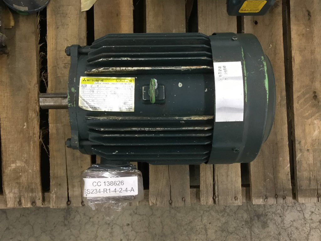 Mitsubishi Ac Motor 3.7 kW 230 V 1750 RPM 4P Fr 112M 3 Ph 60 Hz 