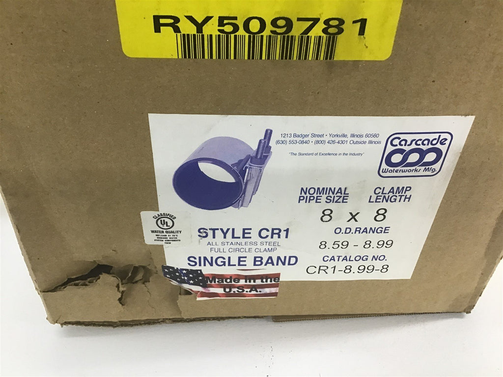 Cascade Waterworks CRL-8.99-8 8x8 Full Circle Clamp Single Band