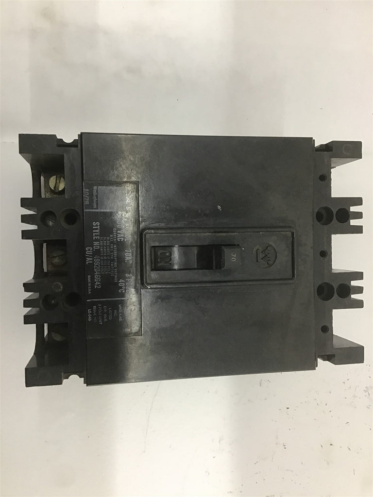 Westinghouse FB3070L Circuit Breaker 70A 3Pole 600V