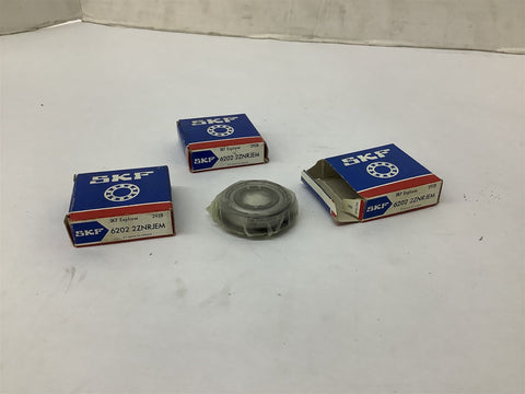 SKF 6202 2ZNRJEM Ball Bearing Lot Of 3