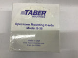 Taber Industries Specimen Mounting Cards model S-36 Lot Of 2