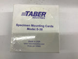 Taber Industries Specimen Mounting Cards model S-36 Lot Of 2