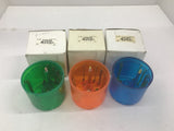 Telemecanique XVA-LC3 Stack Light Lens Set Of 3 1 Orange 1 Green 1 Blue