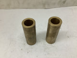 Brass Bushing 25-1/4mm ID x 38 mm OD x 101-3/4mm L Lot Of 2