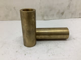 Brass Bushing 25-1/4mm ID x 38 mm OD x 101-3/4mm L Lot Of 2