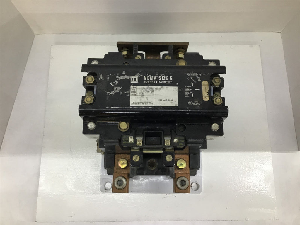 Square D 8502 SGO 2S1 Size 5 Starter 600 volts 480 volt Coil