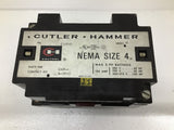 Cutler Hammer C10FN3 Nema Size 4 Starter 460 Volt 100 Hp 120 Volt coil