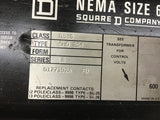 Square D 8536 SHO2S4 Size 6 Motor Starter 600V