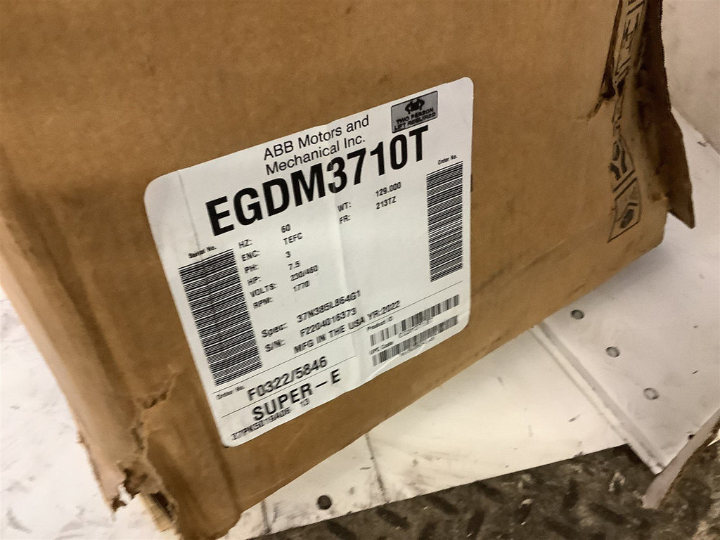 Baldor EGDM3770T 7-1/2HP 230/460V 1770RPM 213TZ-FR 3PH 60HZ TEFC