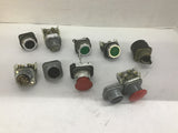 Allen Bradley Push Buttons Lot Of 9 Misc. Buttons