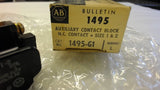 ALLEN BRADLEY 1495-G1, AUXILIARY CONTACT BLOCK N.N.  CONTACT, SIZE 1 & 2 600 VAC
