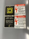 Square D HU463 Safety Disconnect 100 AMP 600 VAC