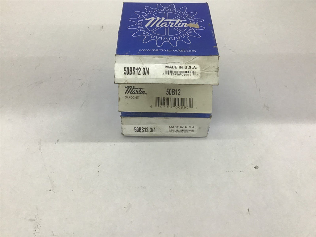 Martin 50B12 Sprocket 50 Chain 12 Teeth 3/4" Bore Lot Of 3