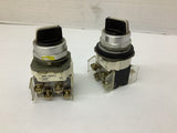 Allen-Bradley 800T-N2KF4 3-Position Selector Switch Lot Of 2