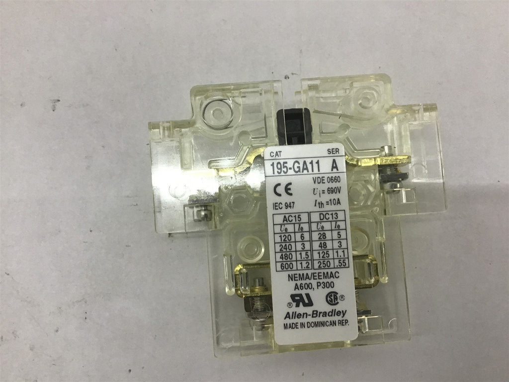 Allen Bradley 195GA11 Auxiliary Switch Series A Lot Of 3