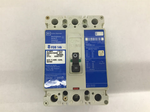 Cutler Hammer FDB3030L Series C 30 AMP 00 VAC 250 VDC 3 Pole