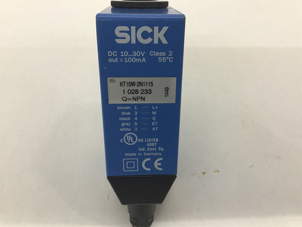 Sick KT10W2N1115 Sensor DC10-30V Class 2 100MA