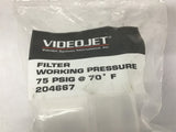 Videojet 204667 Filter Working Pressure 75 PSIG @ 70 Degree F Lot Of 3