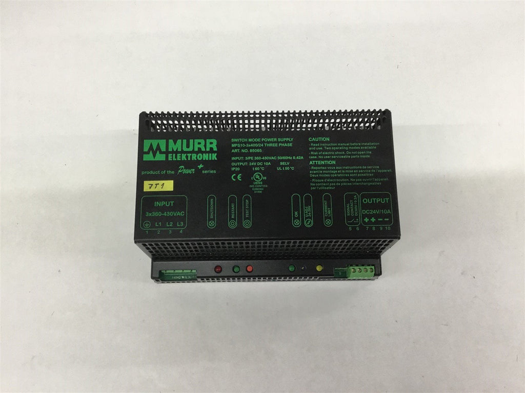 Murr Elektronik MPS10 85065 Switch Mode Power Supply 3 Phase