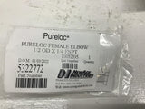 New Age Pureloc 5322772 Female Elbow 1/2 OD X 1/4 FNPT Lot Of 6