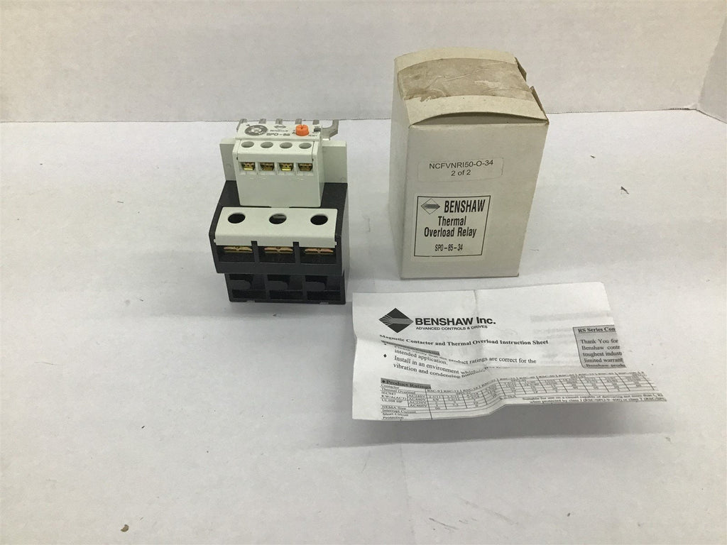 Benshaw SP0-85-34 Thermal Overlad Relay